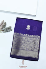 Handwoven Purple Banarasi Organza Saree