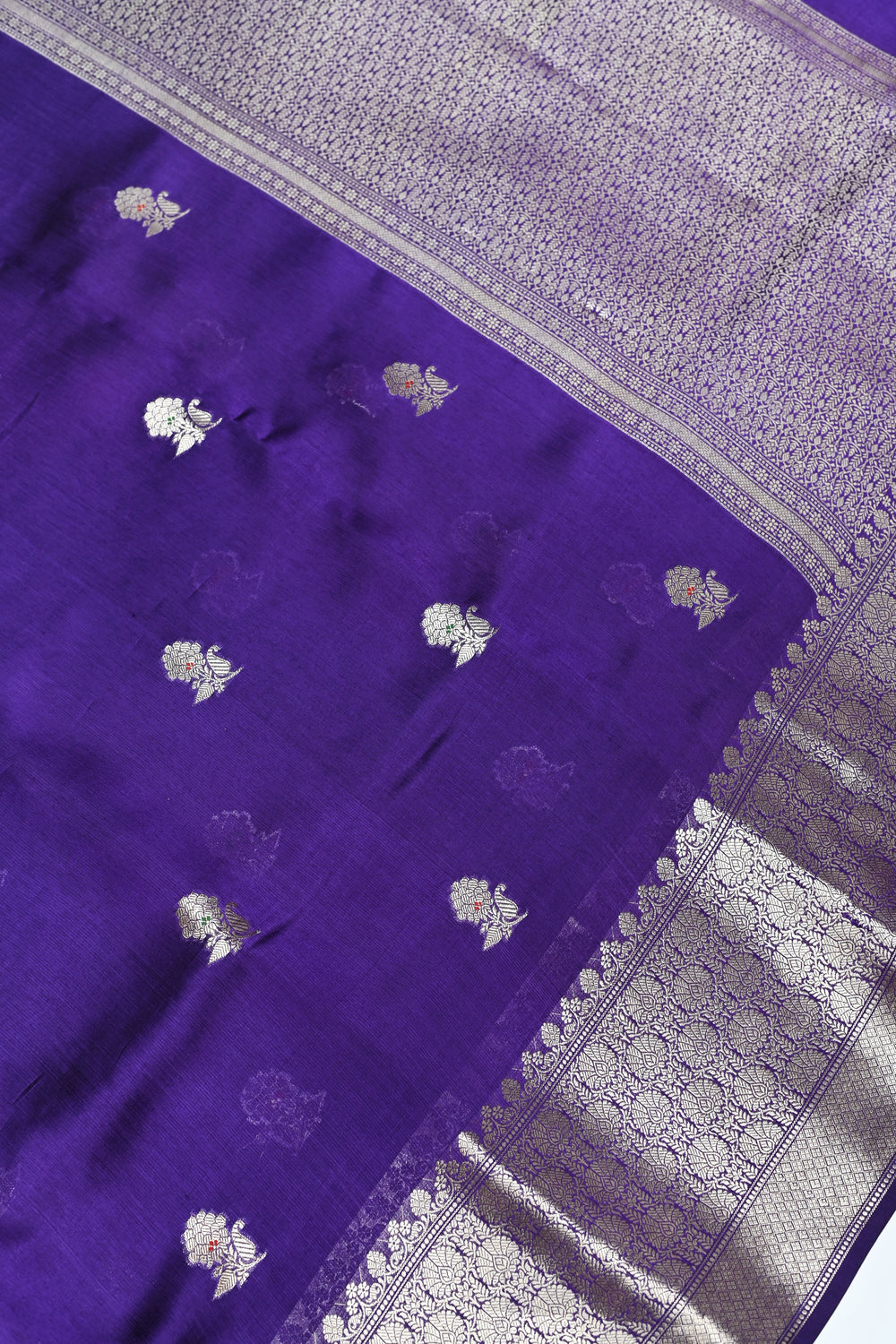Handwoven Purple Banarasi Organza Saree