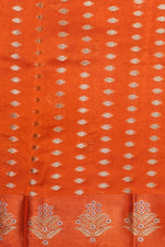 Handwoven Orange Meenakari Banarasi Organza Saree