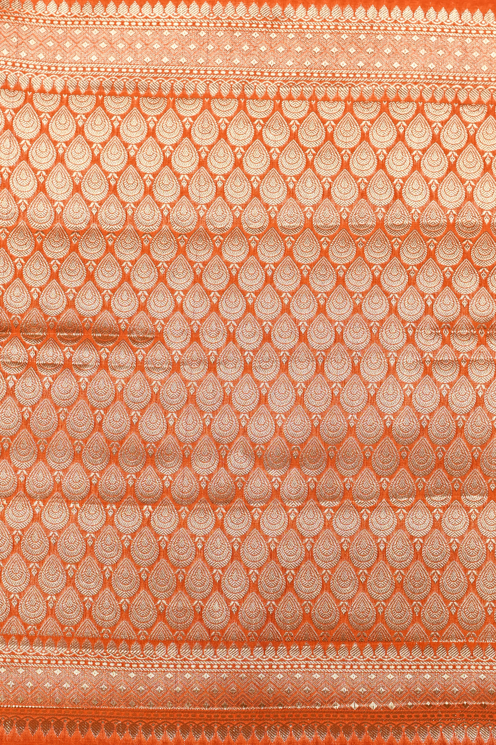 Handwoven Orange Meenakari Banarasi Organza Saree