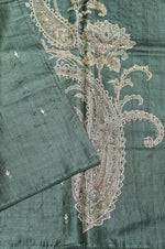 Handwoven Dark Olive Green Banarasi  Munga Saree