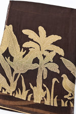 Handwoven Dark Chocolate Brown Banarasi Moonga Suit