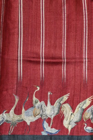 Handwoven Antique Mustard Banarasi  Linen Silk Saree
