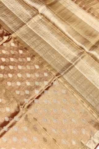 Handwoven Antique Gold Banarasi  Tissue Silk Saree