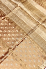 Handwoven Antique Gold Banarasi  Tissue Silk Saree
