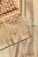 Handwoven Antique Gold Banarasi  Tissue Silk Saree