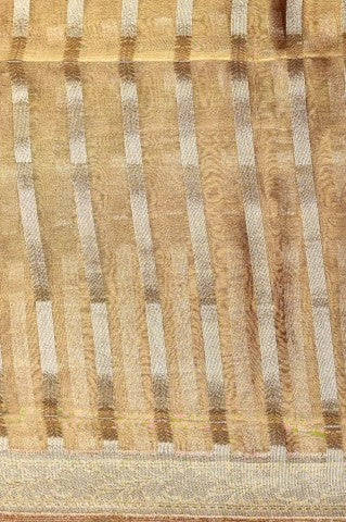 Handwoven Antique Gold Banarasi  Tissue Silk Saree