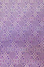 Violet Purple Brocade Katan Silk Handwoven Banarasi Thaan