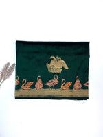 Pine Green Motif Katan Silk Handwoven Banarasi Saree