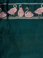 Pine Green Motif Katan Silk Handwoven Banarasi Saree