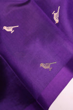 Handwoven Deep Purple Banarasi Katan Silk Suit