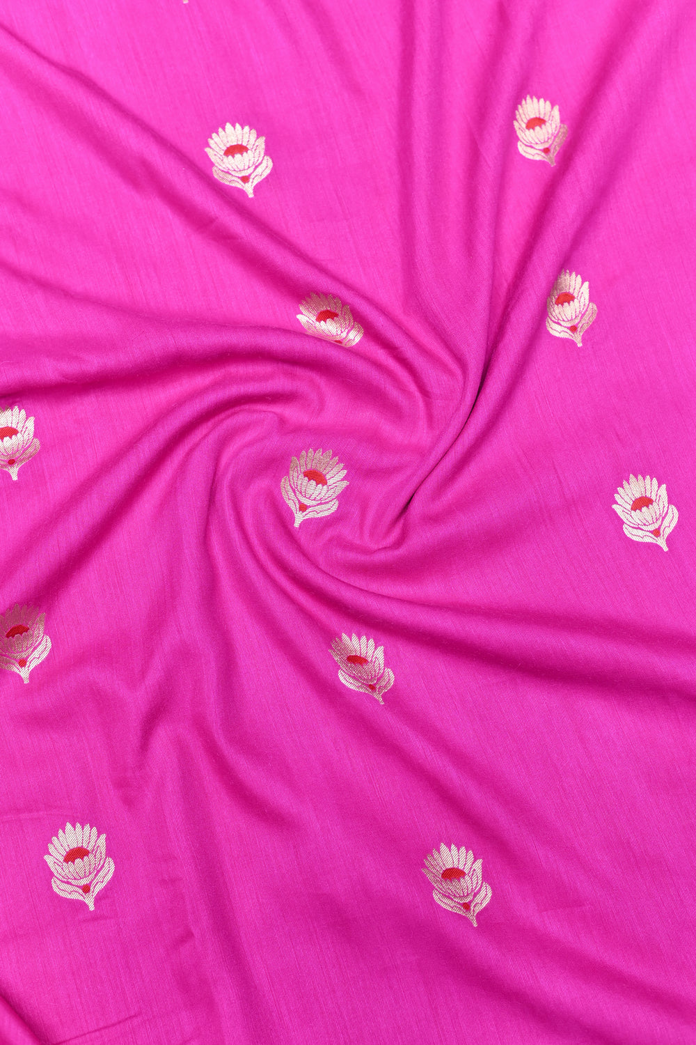 Handwoven Rani Pink Meenakari Banarasi Katan Silk Saree