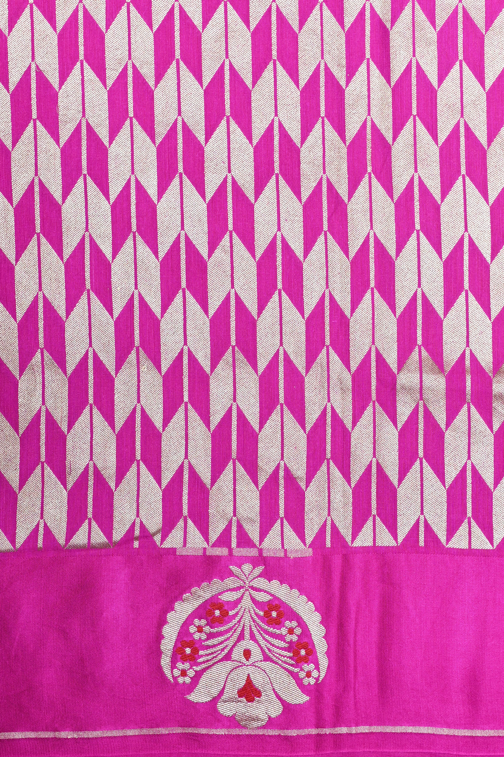 Handwoven Rani Pink Meenakari Banarasi Katan Silk Saree