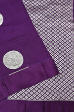 Handwoven Purple Banarasi Tussar Silk Saree