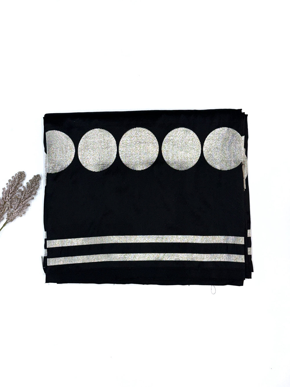 Jade Black Motif Katan Silk Handwoven Banarasi Saree