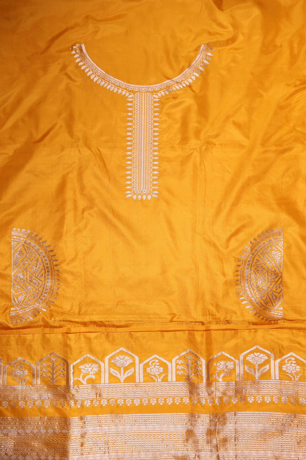 Handwoven Yellow Banarasi Katan Silk Co-ord Set