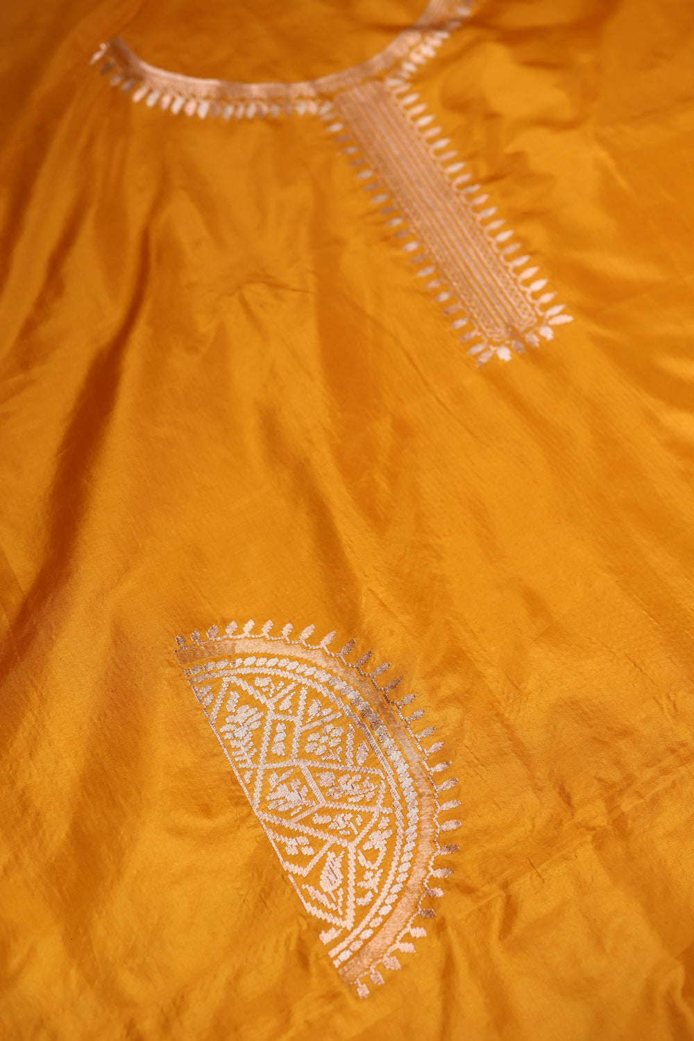 Handwoven Yellow Banarasi Katan Silk Co-ord Set