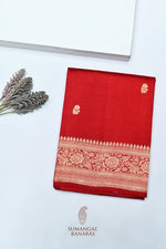 Handwoven Red Banarasi Katan Silk Saree