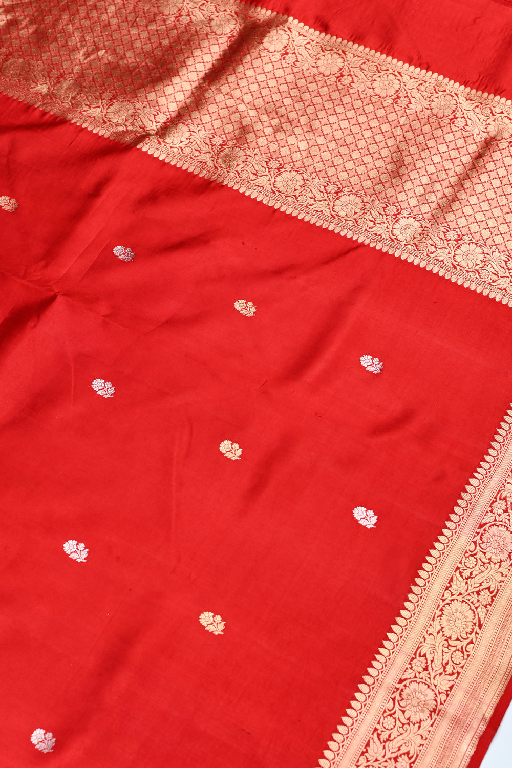 Handwoven Red Banarasi Katan Silk Saree