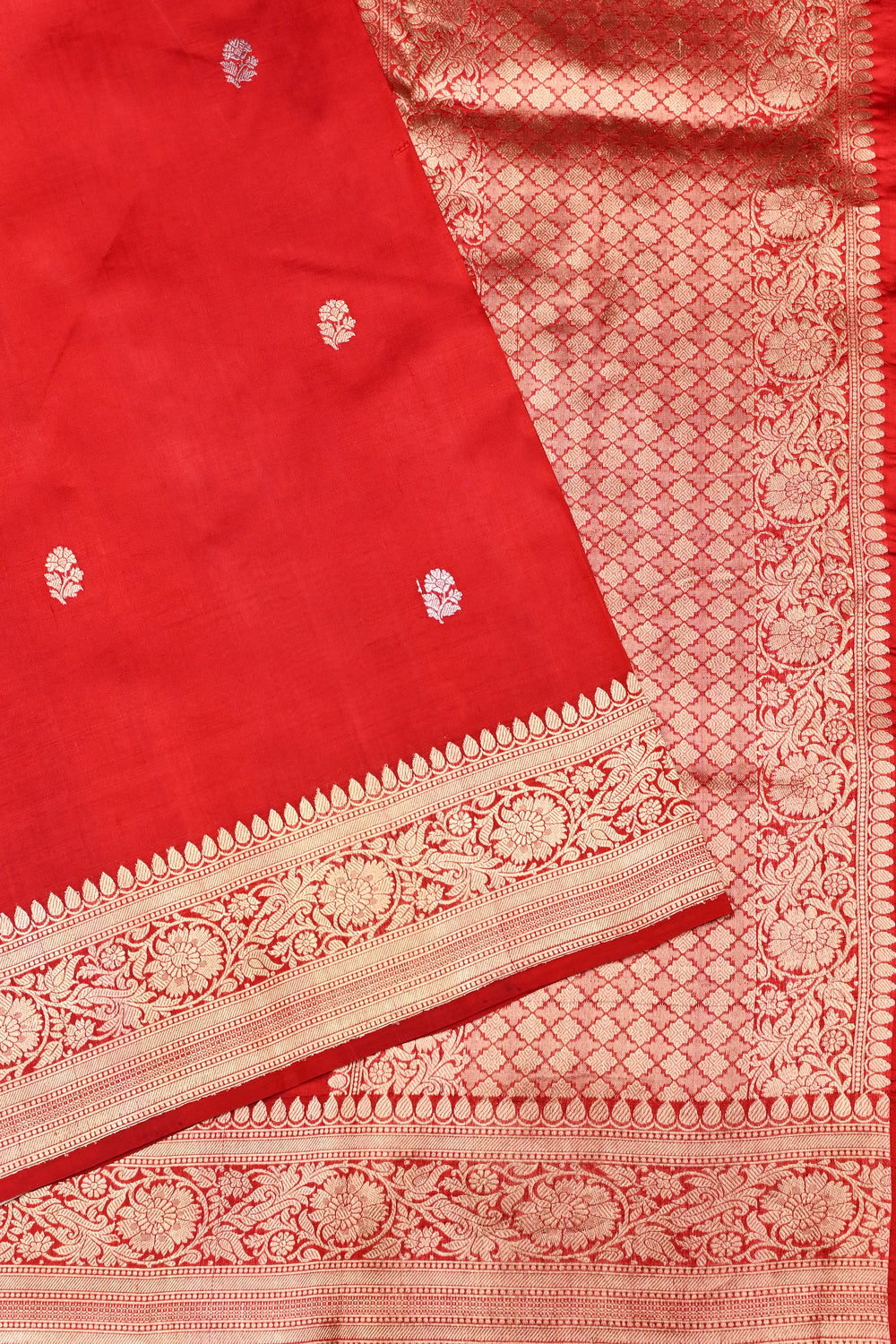 Handwoven Red Banarasi Katan Silk Saree