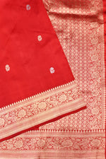 Handwoven Red Banarasi Katan Silk Saree