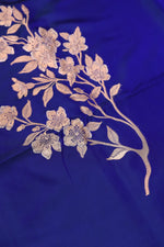 Handwoven Royal Blue Banarasi Katan Silk Co - ord Set