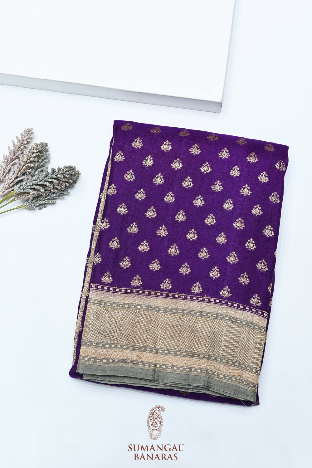 Handwoven Purple Banarasi Uppada Silk Saree