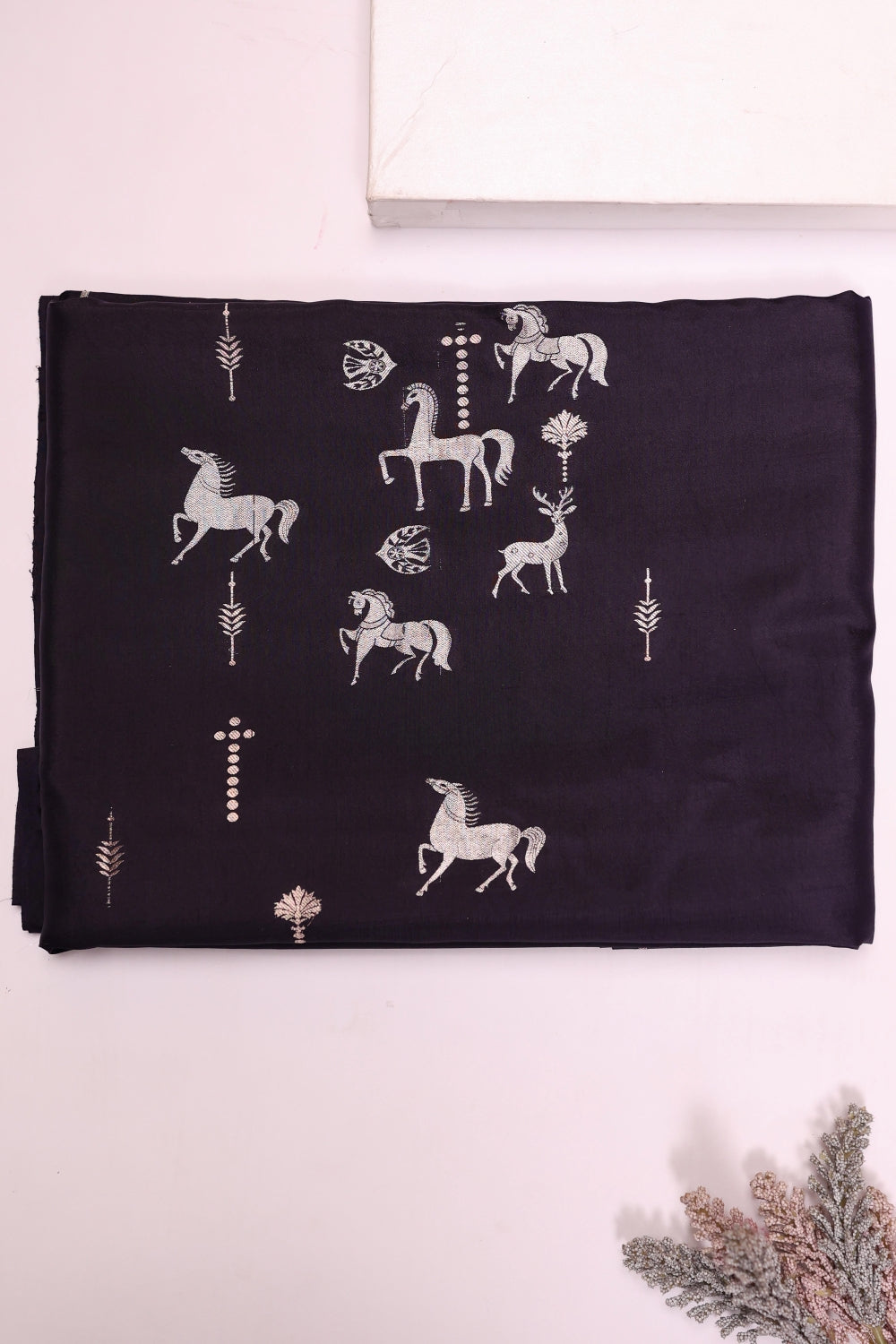 Handwoven Dark Purple Banarasi Katan Silk Co - ord Set