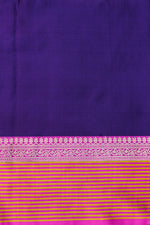 Eggplant Purple Booti Mashru Silk  Handwoven Banarasi Saree