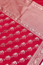 Handwoven Rani Pink Banarasi  Katan Silk Saree
