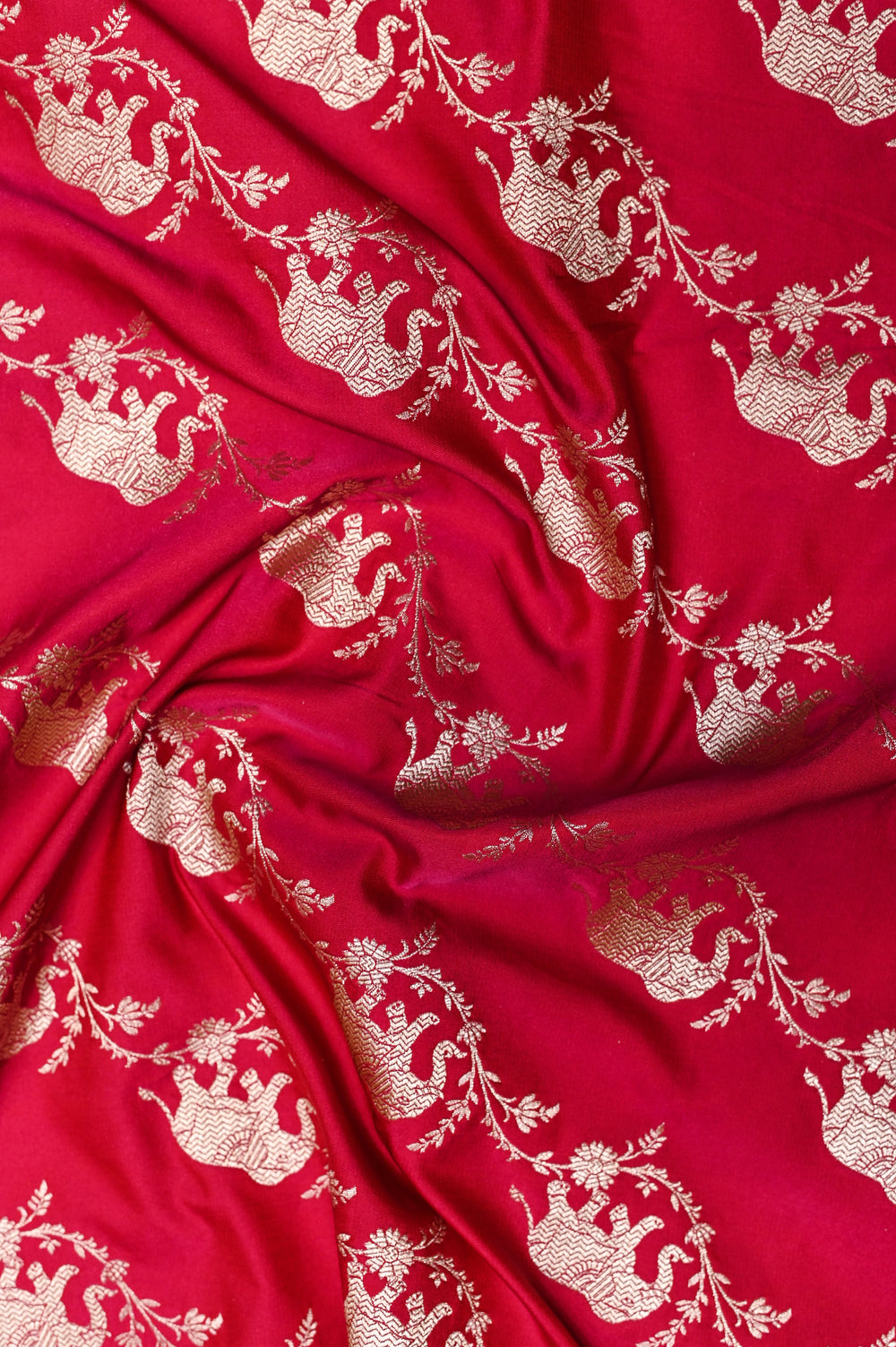 Handwoven Rani Pink Banarasi  Katan Silk Saree