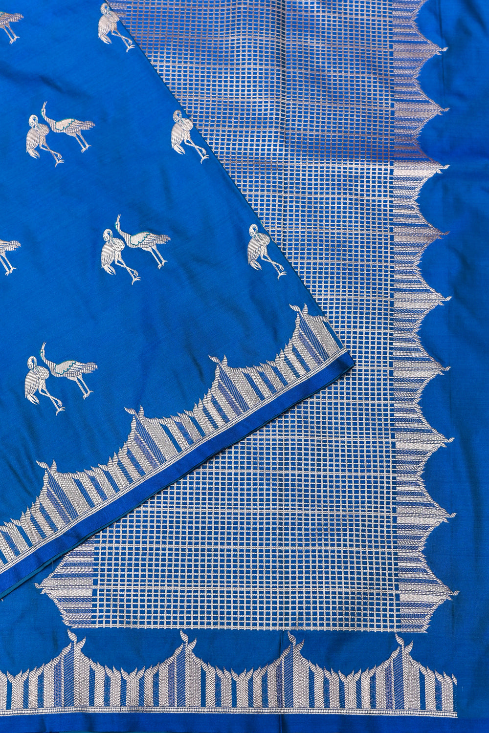 Handwoven Royal Blue Banarasi Katan Silk Saree