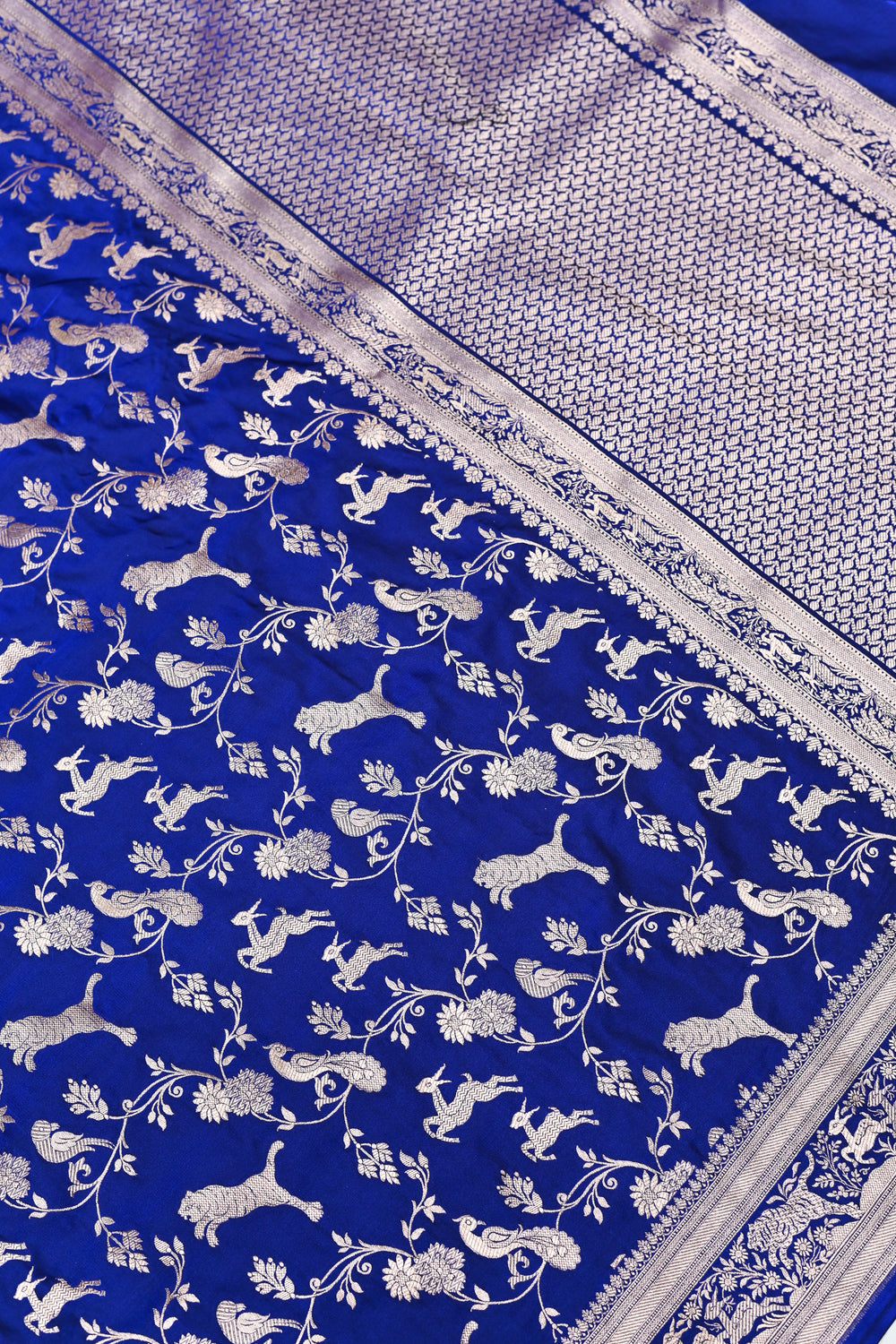 Handwoven  Royal Blue Banarasi Katan Silk Saree