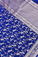 Handwoven  Royal Blue Banarasi Katan Silk Saree