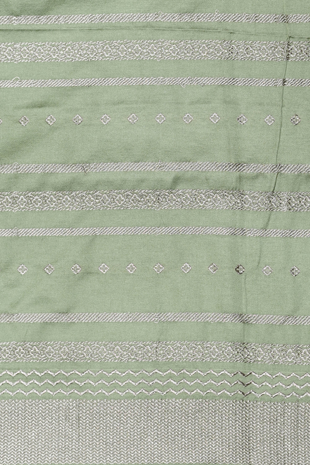 Handwoven Pista Green Banarasi Moonga Silk Saree