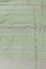 Handwoven Pista Green Banarasi Moonga Silk Saree