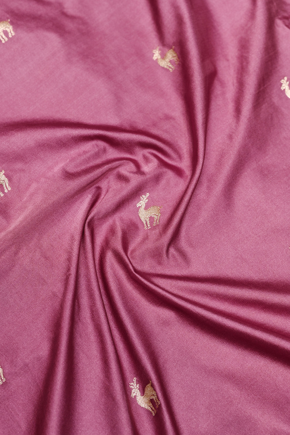 Handwoven Rosewood Pink Banarasi Moonga Silk Saree