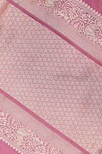 Handwoven Rosewood Pink Banarasi Moonga Silk Saree
