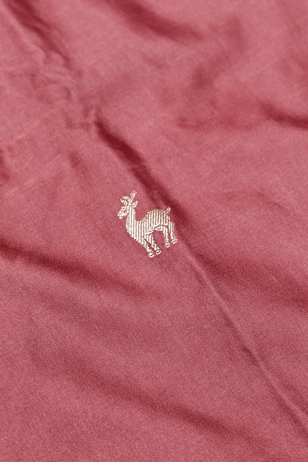 Handwoven Wine Pink Banarasi Moonga Silk Saree