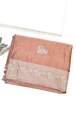 Handwoven Copper Brown Banarasi  Moonga Silk Saree