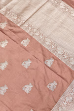 Handwoven Copper Brown Banarasi  Moonga Silk Saree