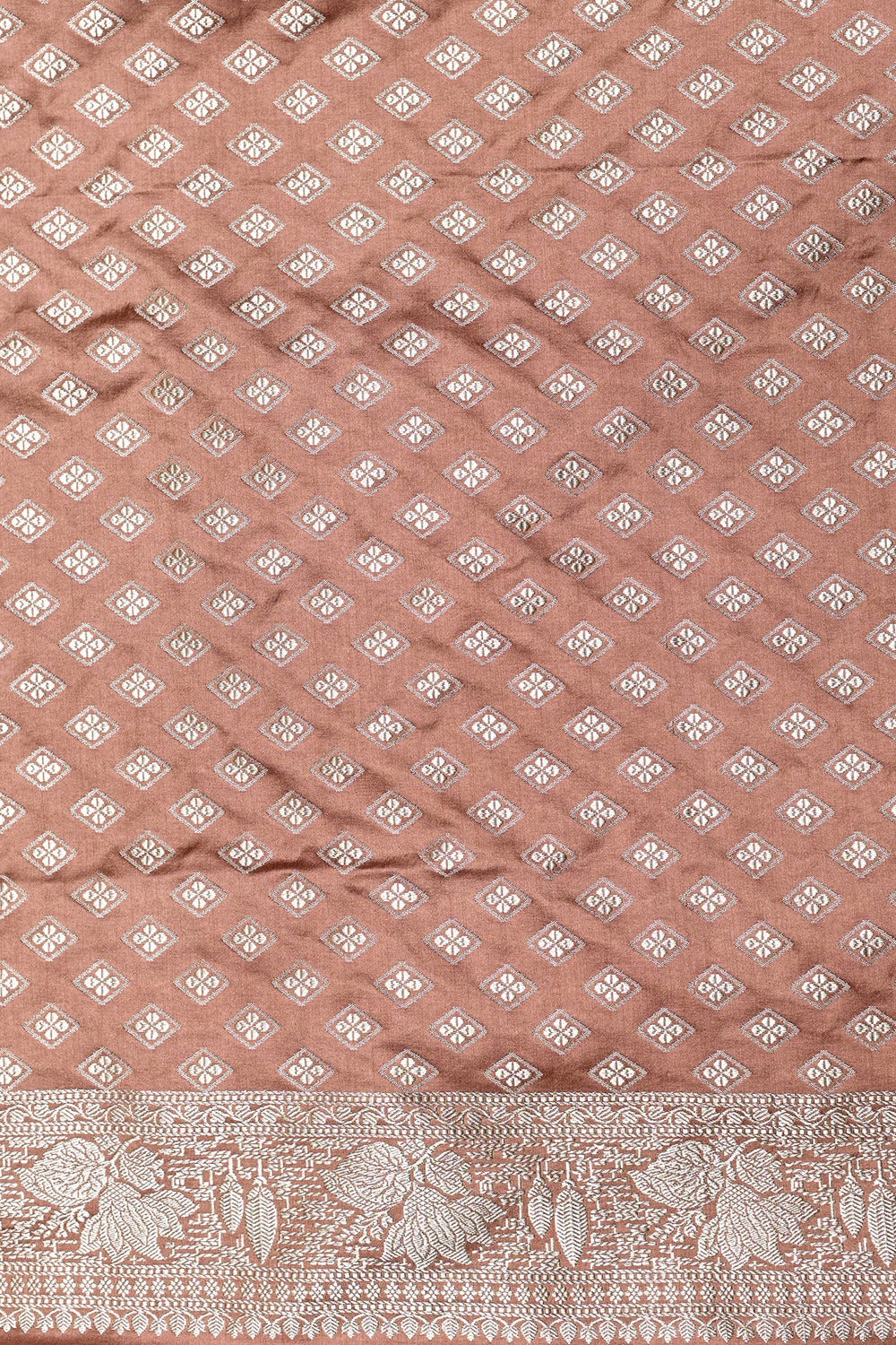 Handwoven Copper Brown Banarasi  Moonga Silk Saree