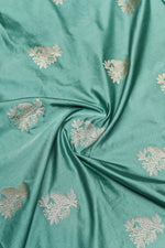 Handwoven Sea Green Banarasi Moonga Silk Saree