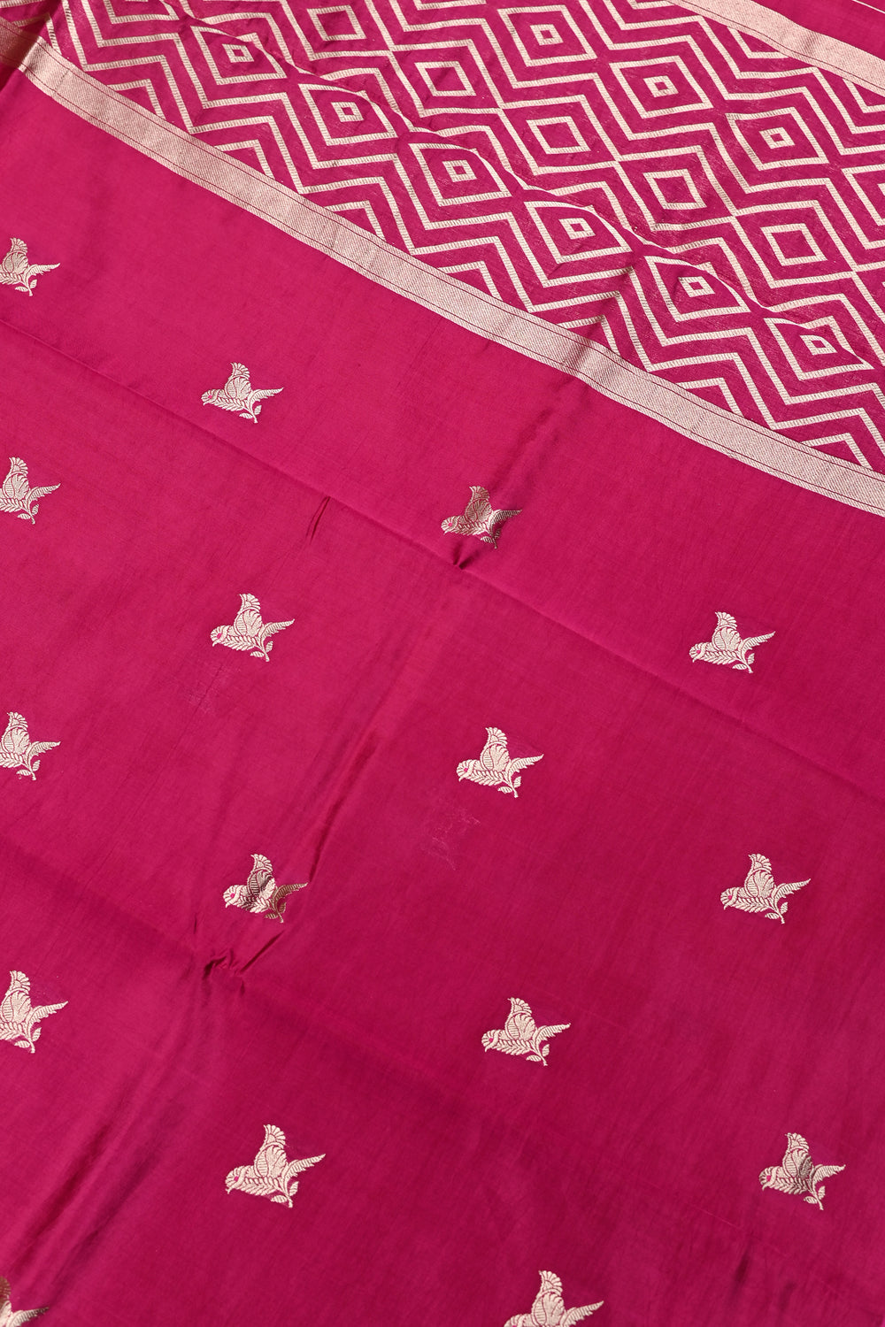 Handwoven Rani Pink Banarasi Katan Silk Saree