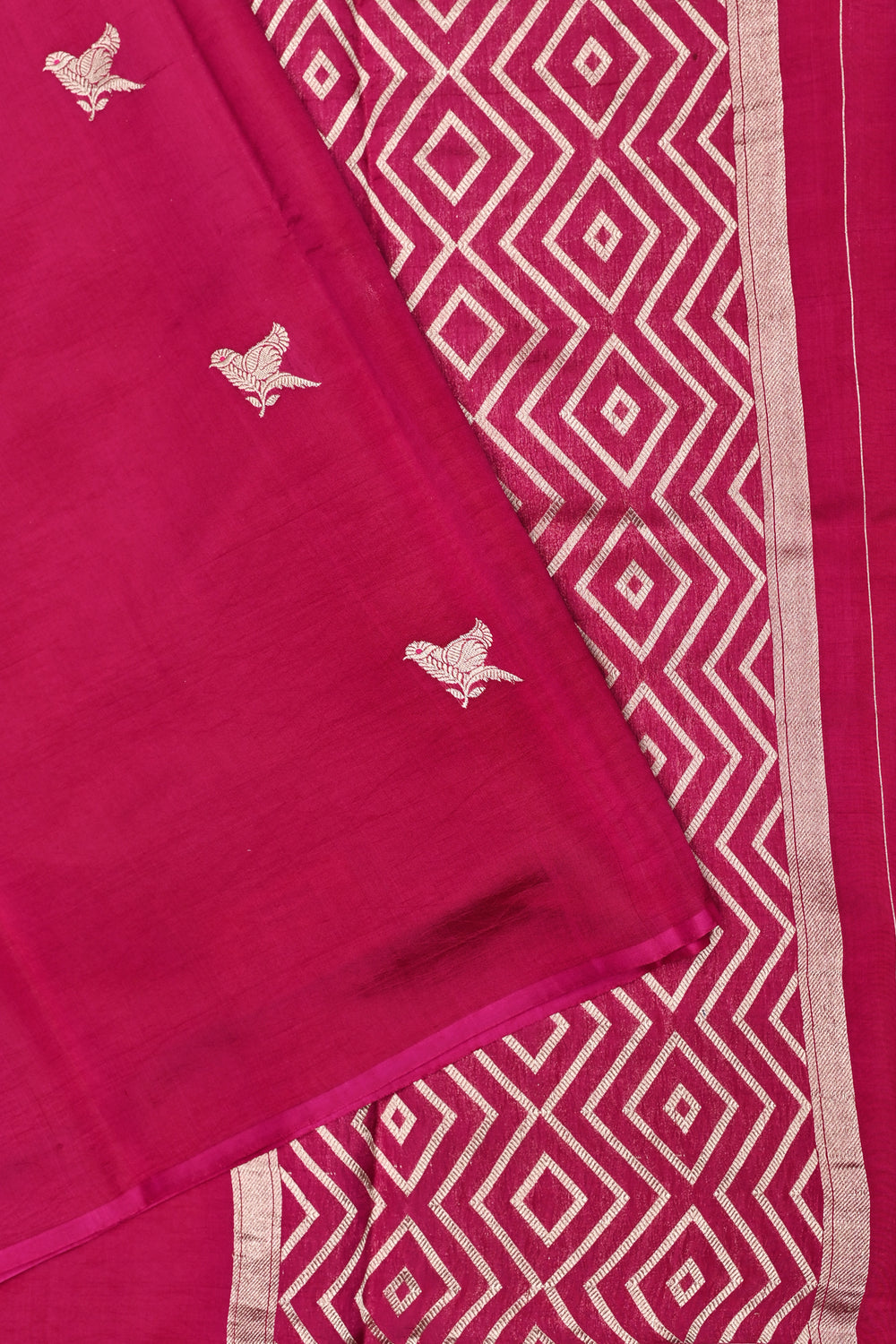 Handwoven Rani Pink Banarasi Katan Silk Saree