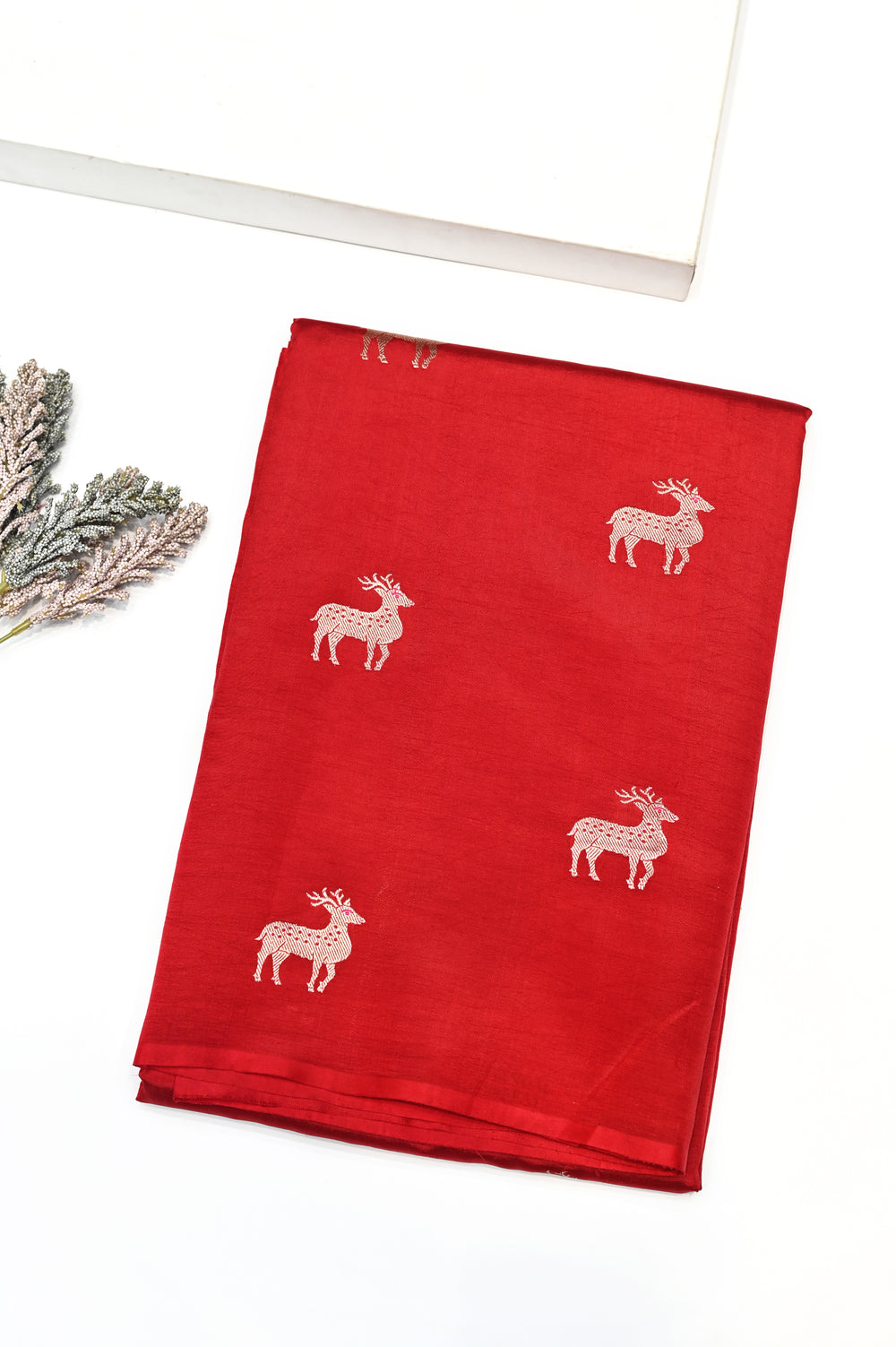 Handwoven Red Banarasi Katan Silk Saree