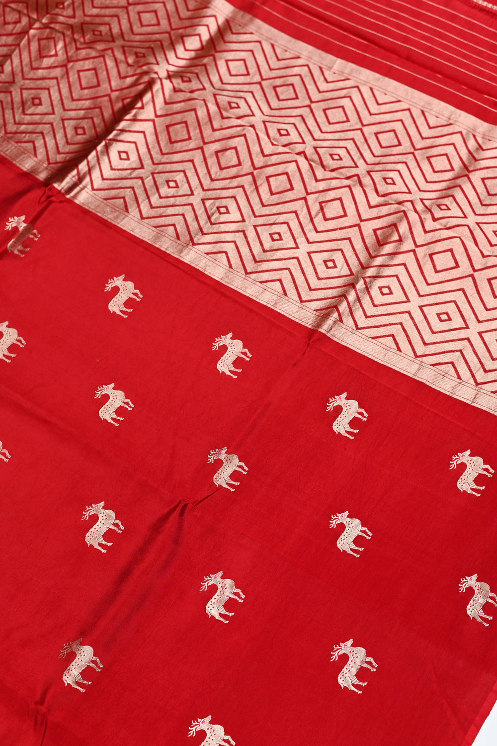 Handwoven Red Banarasi Katan Silk Saree