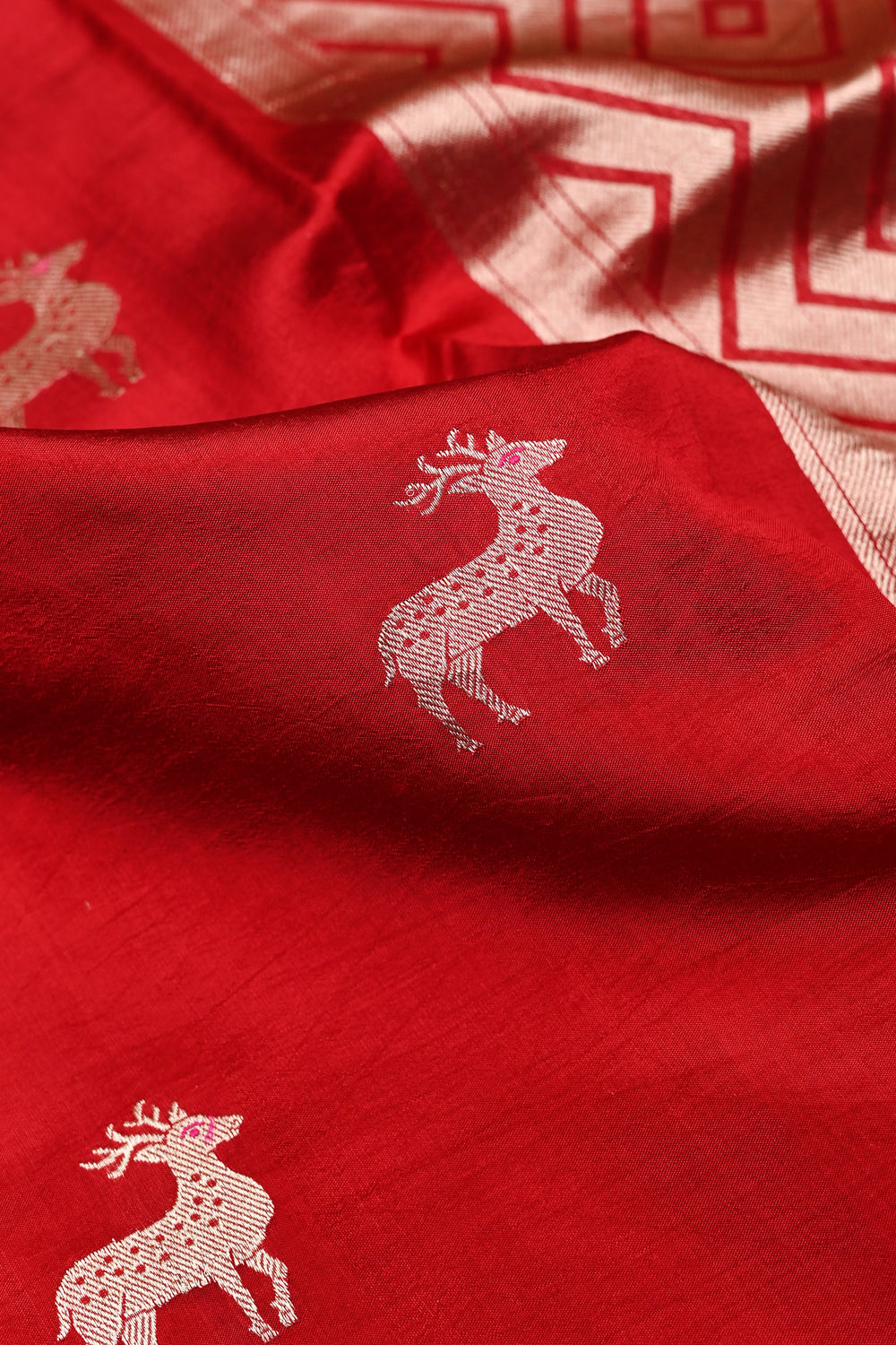 Handwoven Red Banarasi Katan Silk Saree