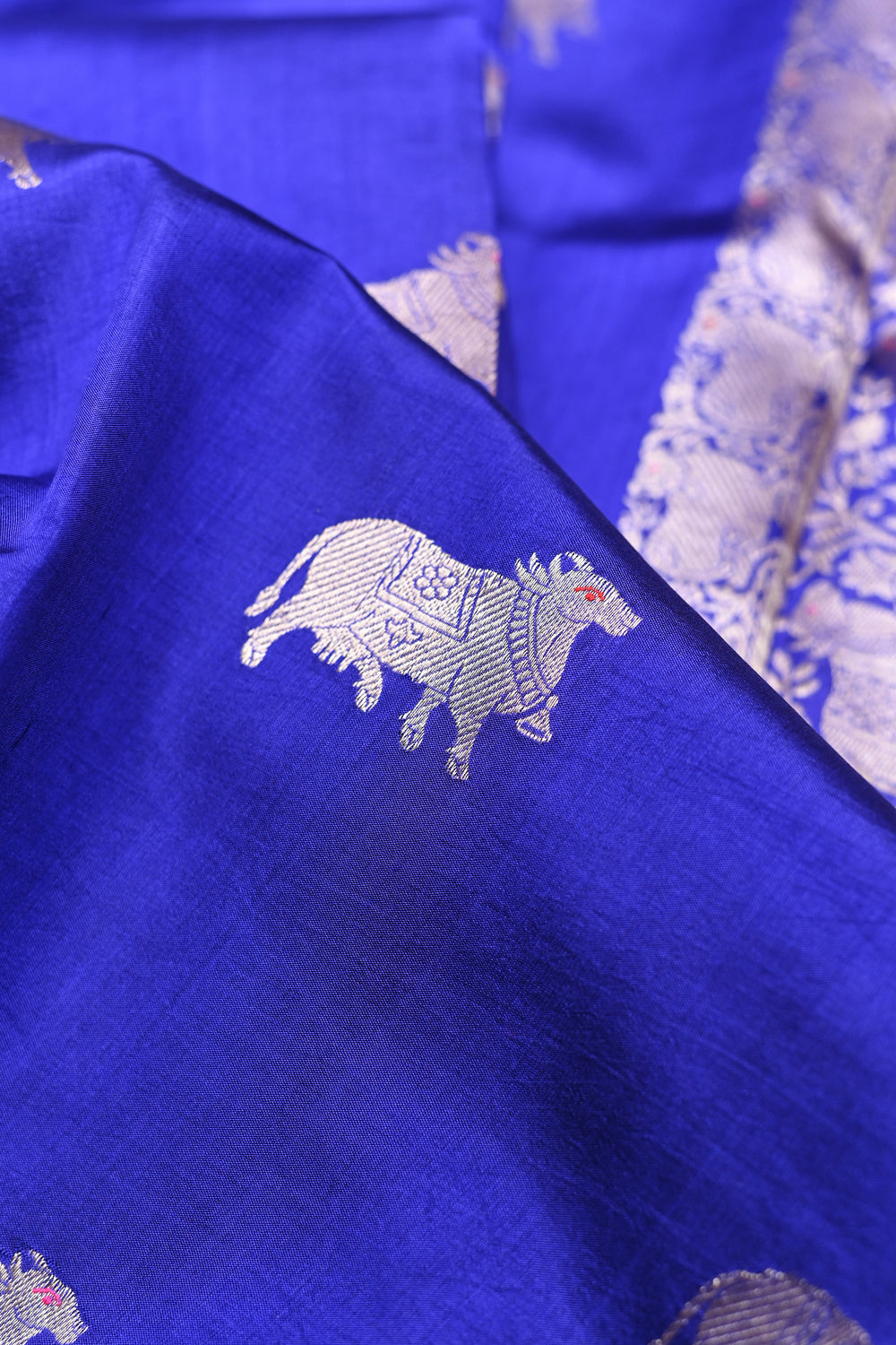 Handwoven Royal Indigo Blue Banarasi Katan Silk Saree