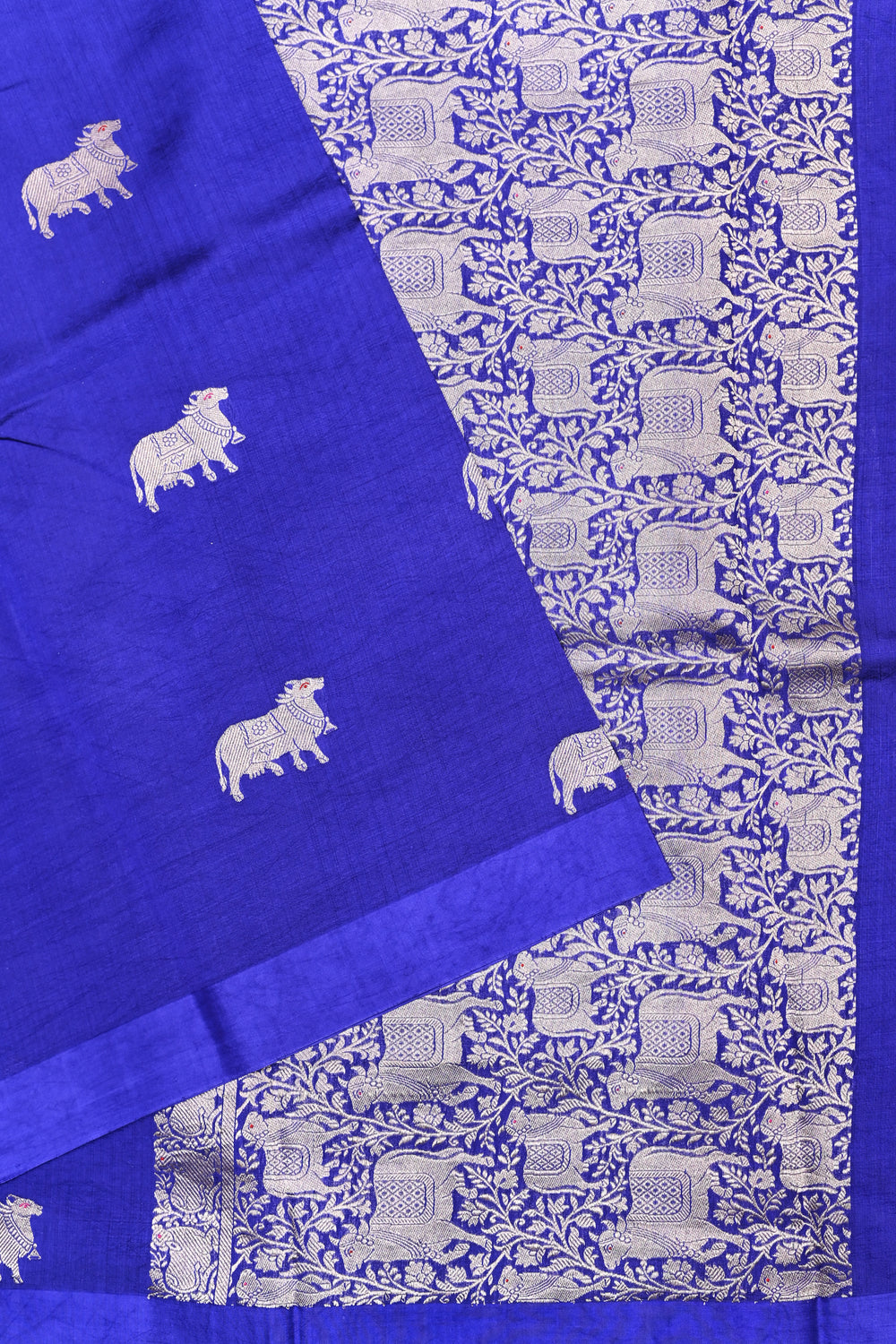 Handwoven Royal Indigo Blue Banarasi Katan Silk Saree